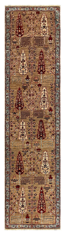 27609-Chobi Ziegler Handmade/Hand-knotted Afghan Rug/Carpet Tribal/Nomadic Authentic/ Size: 9'6" x 2'4"/290 cm × 71 cm