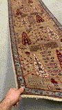 27609-Chobi Ziegler Handmade/Hand-knotted Afghan Rug/Carpet Tribal/Nomadic Authentic/ Size: 9'6" x 2'4"/290 cm × 71 cm