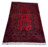 23692- Khal Mohammad Afghan Hand-Knotted Authentic/Traditional/Carpet/Rug/ Size: 4'11" x 3'2"