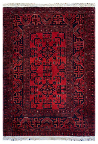 23692- Khal Mohammad Afghan Hand-Knotted Authentic/Traditional/Carpet/Rug/ Size: 4'11" x 3'2"