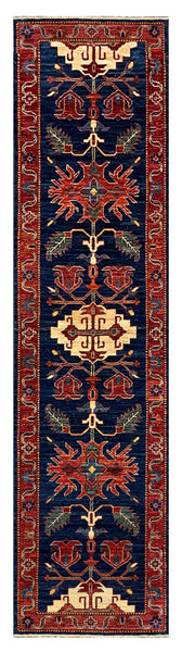 27543- Royal Chobi Ziegler Afghan Hand-Knotted Contemporary/Traditional/Size: 11'5" x 2'7"/348cmx 79cm