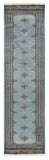 27615-Bokhara Hand-Knotted/Handmade Pakistani Rug/Carpet Tribal/Nomadic Authentic/ Size: 9'8" x 2'6"/295cm ×76cm