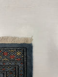 27615-Bokhara Hand-Knotted/Handmade Pakistani Rug/Carpet Tribal/Nomadic Authentic/ Size: 9'8" x 2'6"/295cm ×76cm
