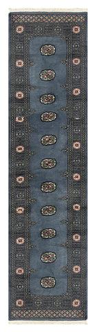 27616-Bokhara Hand-Knotted/Handmade Pakistani Rug/Carpet Tribal/Nomadic Authentic/ Size: 10'0" x 2'6"/305cm ×76cm