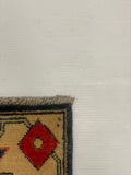 27806-Kazak Hand-Knotted/Handmade Afghan Rug/Carpet Tribal/Nomadic Authentic/ Size: 13'5" x 2'6"/409m x 76cm