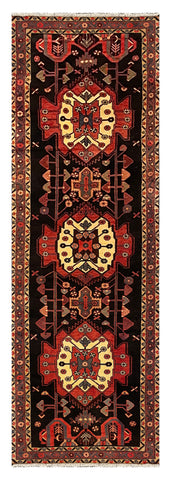 27458-Hamadan Hand-Knotted/Handmade Persian Rug/Carpet Tribal/Nomadic Authentic/ Size: 9'11" x 3'3"/302cm x 99cm