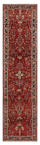 27325-Sarough Hand-Knotted/Handmade Persian Rug/Carpet Traditional Authentic/ Size: 10'10"x 2'5"/332cm x 74cm