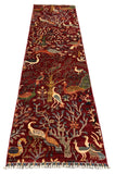 27828-Chobi Ziegler Handmade/Hand-knotted Afghan Rug/Carpet Tribal/Nomadic Authentic/ Size: 9'7" x 2'7" / 292cm x 79cm