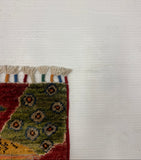 27828-Chobi Ziegler Handmade/Hand-knotted Afghan Rug/Carpet Tribal/Nomadic Authentic/ Size: 9'7" x 2'7" / 292cm x 79cm