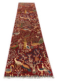 27827-Chobi Ziegler Handmade/Hand-knotted Afghan Rug/Carpet Tribal/Nomadic Authentic/ Size: 12'9" x 2'7" / 289cm x 79cm
