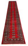 27630-Bokhara Hand-Knotted/Handmade Pakistani Rug/Carpet Tribal/Nomadic Authentic/ Size: 15'8" x 2'6"/478cm ×76cm