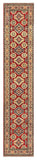 27804-Kazak Hand-Knotted/Handmade Afghan Rug/Carpet Tribal/Nomadic Authentic/ Size:12'6" x 2'6"/381m x 76cm