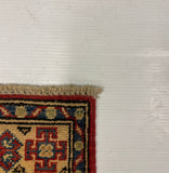 27804-Kazak Hand-Knotted/Handmade Afghan Rug/Carpet Tribal/Nomadic Authentic/ Size:12'6" x 2'6"/381m x 76cm
