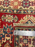 27804-Kazak Hand-Knotted/Handmade Afghan Rug/Carpet Tribal/Nomadic Authentic/ Size:12'6" x 2'6"/381m x 76cm