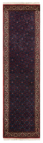 27922-Bidjar Hand-Knotted/Handmade Persian Rug/Carpet Traditional/ Authentic/ Size: 9'3"x 2'5"/282cm x 74cm