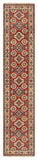 27805-Kazak Hand-Knotted/Handmade Afghan Rug/Carpet Tribal/Nomadic Authentic/ Size: 12'8" x 2'6"/386m x 76cm