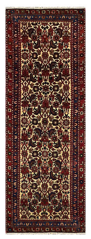 27444-Hamadan Hand-Knotted/Handmade Persian Rug/Carpet Tribal/Nomadic Authentic/ Size: 9'0" x 3'0"/274cm x 91cm