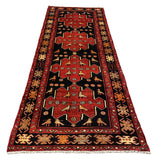 27468-Hamadan Hand-Knotted/Handmade Persian Rug/Carpet Tribal/Nomadic Authentic/ Size: 9'6" x 3'7"/290cm x 109cm