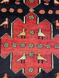 27468-Hamadan Hand-Knotted/Handmade Persian Rug/Carpet Tribal/Nomadic Authentic/ Size: 9'6" x 3'7"/290cm x 109cm