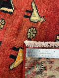 27468-Hamadan Hand-Knotted/Handmade Persian Rug/Carpet Tribal/Nomadic Authentic/ Size: 9'6" x 3'7"/290cm x 109cm