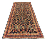 27471-Hamadan Hand-Knotted/Handmade Persian Rug/Carpet Tribal/Nomadic Authentic/ Size: 10'6" x 4'4"/320cm x 132cm
