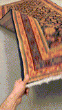 27471-Hamadan Hand-Knotted/Handmade Persian Rug/Carpet Tribal/Nomadic Authentic/ Size: 10'6" x 4'4"/320cm x 132cm