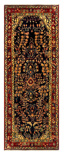 27440-Hamadan Hand-Knotted/Handmade Persian Rug/Carpet Tribal/Nomadic Authentic/ Size: 8'10" x 3'4"/269cm x 102cm