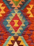 27737 - Kelim Hand-Woven/Flat-Weaved/Afghan Kelim/Carpet Modren/Nomadic Authentic/Size: 4'0" x 2'7"/122cm ×79cm