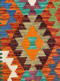27713 - Kelim Hand-Woven/Flat-Weaved/Afghan Kelim/Carpet Modren/Nomadic Authentic/Size: 4'2" x 2'6"/127cm x 76cm