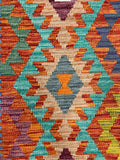 27726 - Kelim Hand-Woven/Flat-Weaved/Afghan Kelim/Carpet Modren/Nomadic Authentic/Size: 4'2" x 2'9"/127cm ×84cm