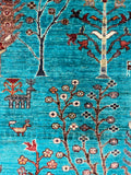 27788-Chobi Ziegler Handmade/Hand-knotted Afghan Rug/Carpet Tribal/Nomadic Authentic/ Size: 3'9" x 2'7" / 114cm x 79cm