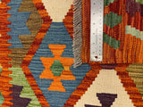 27727 - Kelim Hand-Woven/Flat-Weaved/Afghan Kelim/Carpet Modren/Nomadic Authentic/Size: 4'3" x 2'9"/130cm ×84cm