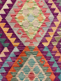 27659- Kelim Hand-Woven/Flat-Weaved/Afghan Kelim/Carpet Modern/Nomadic Authentic/Size: 3'9" x 2'6"/114cm ×76cm