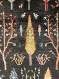 27809-Chobi Ziegler Handmade/Hand-knotted Afghan Rug/Carpet Tribal/Nomadic Authentic/ Size: 4'1" x 2'8" / 124cm x 81cm