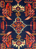 27286-Hamadan Hand-Knotted/Handmade Persian Rug/Carpet Tribal/Nomadic Authentic/ Size: 4'3" x 2'5"/130cm x 73cm