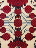 27285-Hamadan Hand-Knotted/Handmade Persian Rug/Carpet Tribal/Nomadic Authentic/ Size: 4'7" x 2'8"/111cm x 70cm