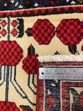 27285-Hamadan Hand-Knotted/Handmade Persian Rug/Carpet Tribal/Nomadic Authentic/ Size: 4'7" x 2'8"/111cm x 70cm