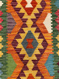 27679 - Kelim Hand-Woven/Flat-Weaved/Afghan Kelim/Carpet Modern/Nomadic Authentic/Size: 4'3" x 2'7"/130cm × 79cm