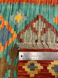 27672 - Kelim Hand-Woven/Flat-Weaved/Afghan Kelim/Carpet Modern/Nomadic Authentic/Size: 4'1" x 2'7"/124 cm × 79cm