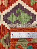 27678 - Kelim Hand-Woven/Flat-Weaved/Afghan Kelim/Carpet Modern/Nomadic Authentic/Size: 4'0" x 2'6"/122cm × 76cm