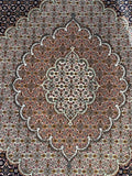 23358- Tabriz Persian Hand-knotted Authentic/Traditional Carpet/Rug Silk-made Signed-piece/Size: 10'0" x 7'7"