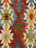 27697 - Kelim Hand-Woven/Flat-Weaved/Afghan Kelim/Carpet Modern/Nomadic Authentic/Size: 4'1" x 2'7"/124 cm × 79 cm