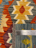 27697 - Kelim Hand-Woven/Flat-Weaved/Afghan Kelim/Carpet Modern/Nomadic Authentic/Size: 4'1" x 2'7"/124 cm × 79 cm