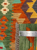 27698 - Kelim Hand-Woven/Flat-Weaved/Afghan Kelim/Carpet Modern/Nomadic Authentic/Size: 4'3" x 2'7"/130 cm × 79 cm