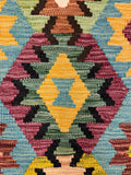 27674 - Kelim Hand-Woven/Flat-Weaved/Afghan Kelim/Carpet Modern/Nomadic Authentic/Size: 4'2" x 2'8"/127 cm × 81cm