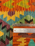 27674 - Kelim Hand-Woven/Flat-Weaved/Afghan Kelim/Carpet Modern/Nomadic Authentic/Size: 4'2" x 2'8"/127 cm × 81cm