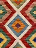 27706 - Kelim Hand-Woven/Flat-Weaved/Afghan Kelim/Carpet Modern/Nomadic Authentic/Size: 4'2" x 2'7"/127 cm × 79 cm