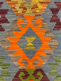 27748 - Kelim Hand-Woven/Flat-Weaved/Afghan Kelim/Carpet Modren/Nomadic Authentic/Size: 4'5" x 2'6"/134cm ×76cm
