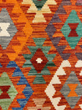 27738 - Kelim Hand-Woven/Flat-Weaved/Afghan Kelim/Carpet Modren/Nomadic Authentic/Size: 4'2" x 2'9"/127cm ×84cm