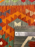 27738 - Kelim Hand-Woven/Flat-Weaved/Afghan Kelim/Carpet Modren/Nomadic Authentic/Size: 4'2" x 2'9"/127cm ×84cm